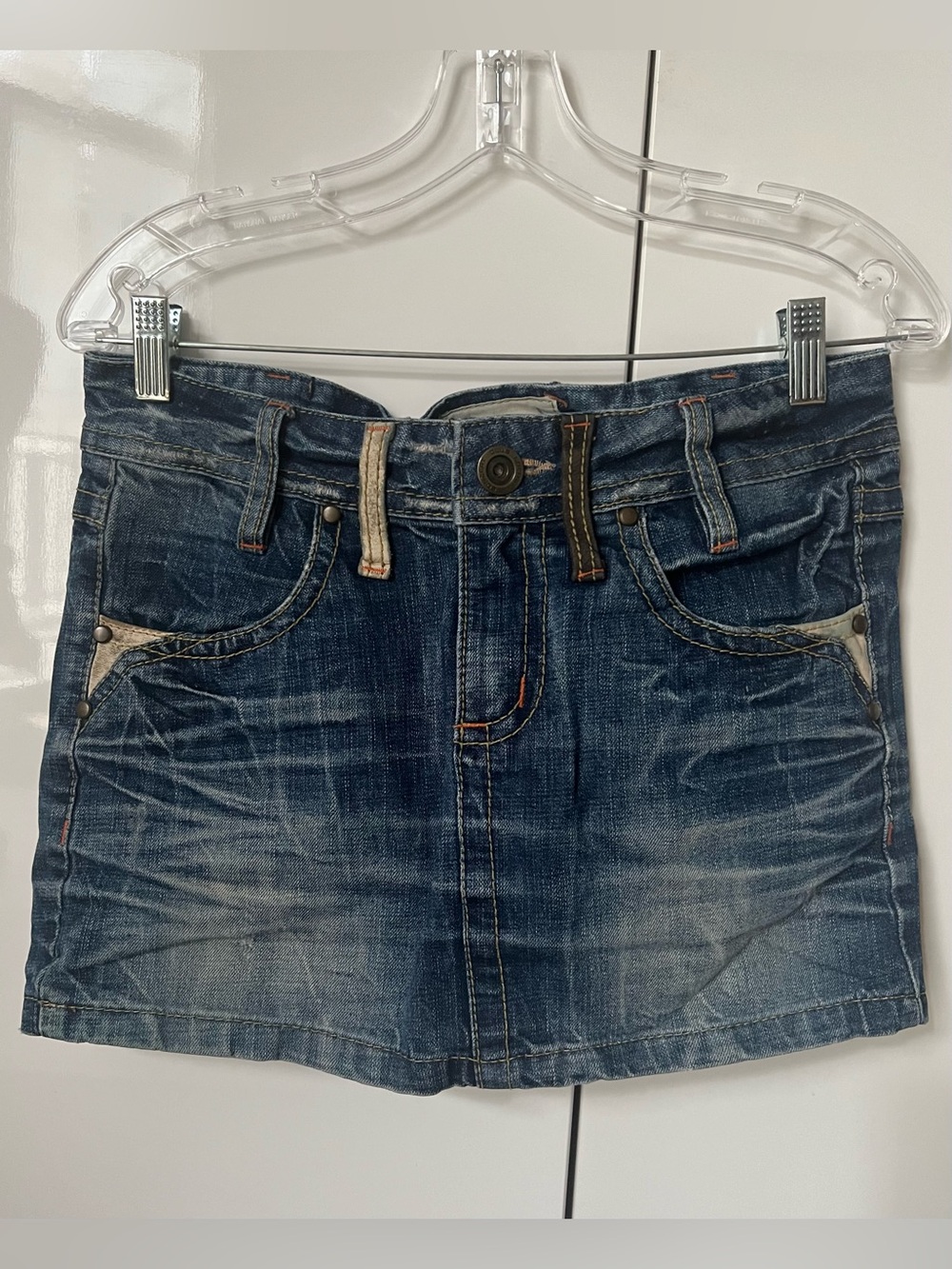 Dark Wash Denim Mini Skirt